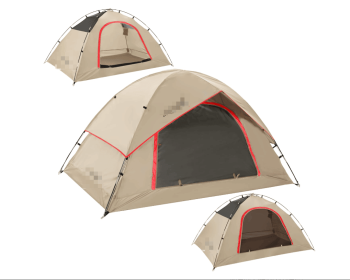 Tent for 2 Person, 4 Person, 6 Person - Waterproof Two Person Tents for Camping, Small Easy Up Tent for Family, Outdoor, Kids (Color: Khaki   2 Person)