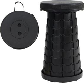 Portable Telescoping Foldable Stool - Lightweight, Outdoor Essential for Camping, Picnicking, Park Leisure, Fishing, Hiking & BBQ (Color: Black)